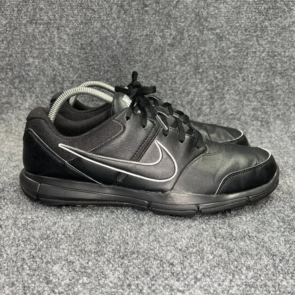 Nike Durasport 4 Golf Shoes Men's Size 11.5‎ Black Leather Athletic Sneakers